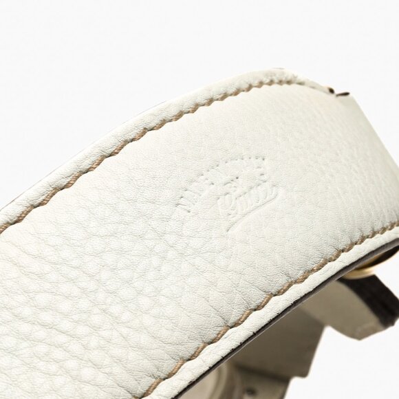 Gucci Sherry White Leather Striped Hobo - Picture 8 of 13